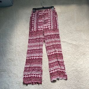 High-Waist Flower Print Boot Cut Pants